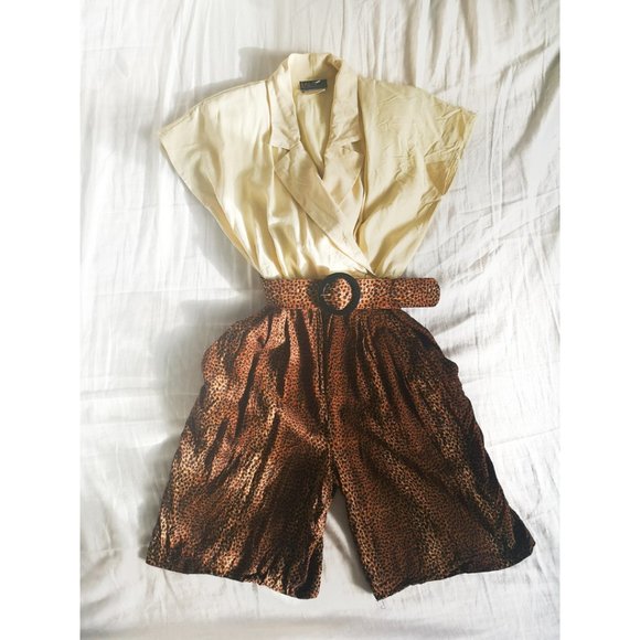 Authentic Vintage Algo Romper Playsuit Leopard - Picture 1 of 3